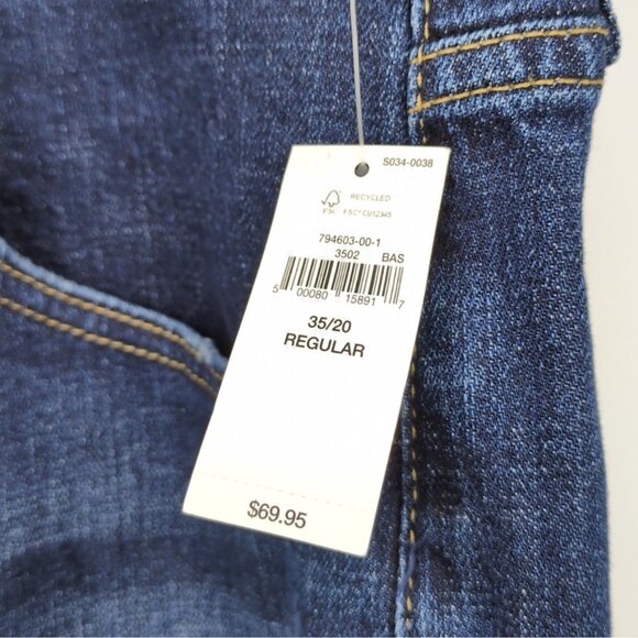 New Gap Girlfriend Mid Rise Jeans Dark Wash Tapered Size 35/20R Casual Denim - Picture 7 of 10